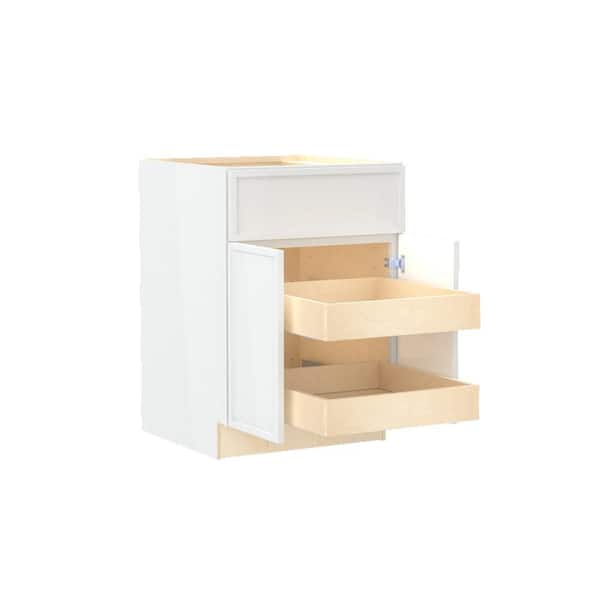 Franklin 24 in. W x 24 in. D x 34.5 in. H Assembled Plywood Base Kitchen Cabinet in Vesper White with 2ROT Soft Close