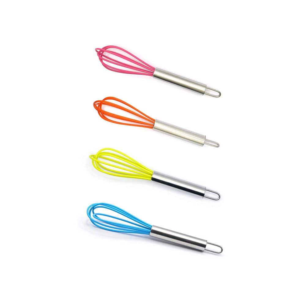 Silicone Stainless Steel Mini Whisks Set Whisk for Mixing Beverages Eggs Sauces Dressings 4 Pcs, Multicolored price history on PriceWatchPro