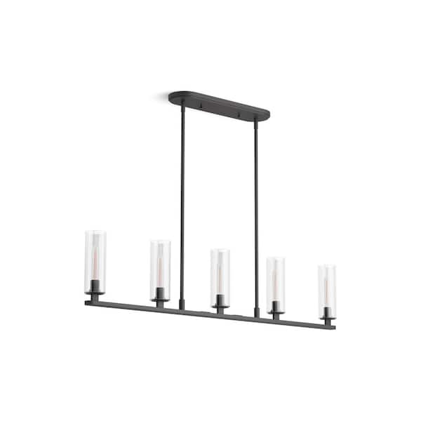 KOHLER Crue 5-Light Matte Black 45 in. Linear Chandelier