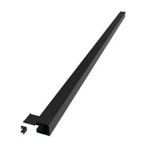 3.39 in. x 3.52 in. x 100.13 in. Mixed Materials Matte Black Fence End Post Kit