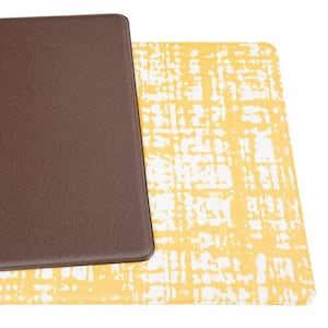 Contemporary Abstract Yellow 18 in. x 47 in. Anti-Fatigue Standing Mat