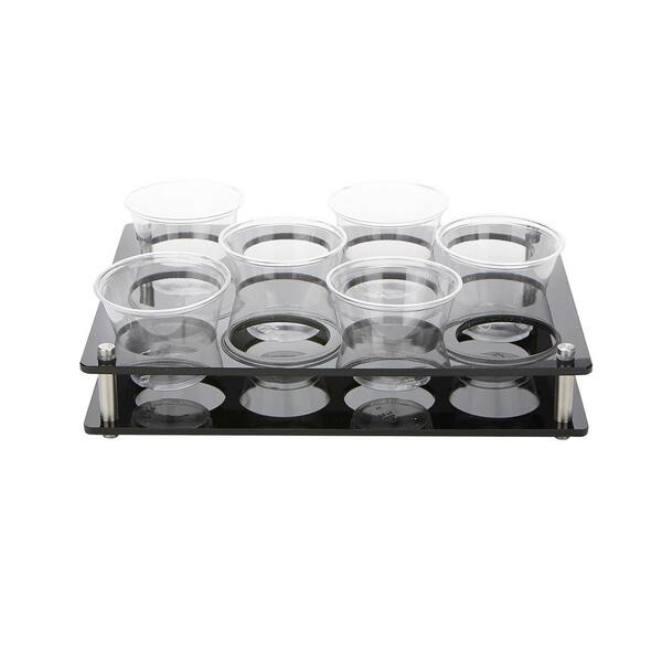 Mind Reader Black Acrylic Rectangle 12 Slot Cup Holder Tray