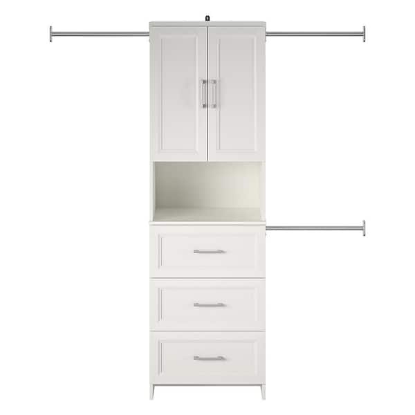SystemBuild Evolution Nevaeh Ridge 65.7 - 95.7 in. W Wall Mount Adjustable Wood Closet System4, White