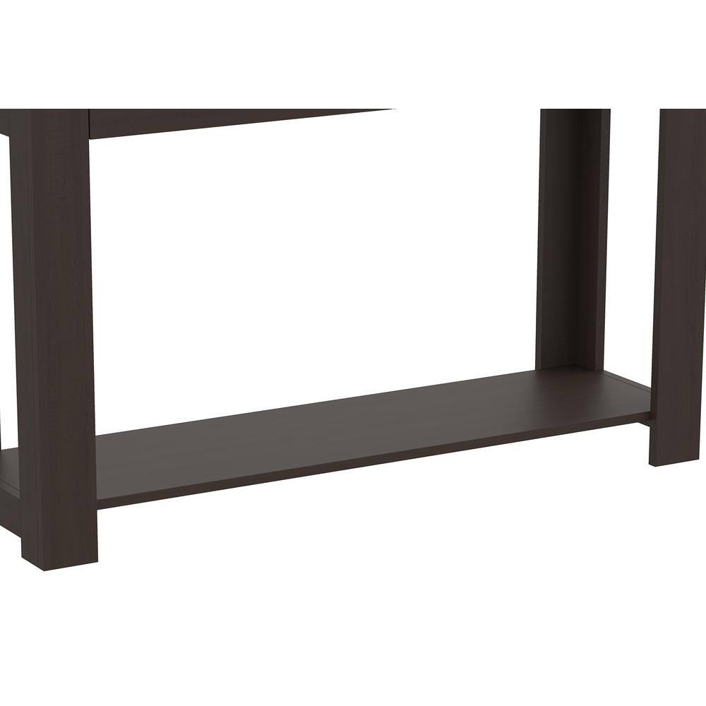 Cappuccino Elegance 40" Wood Console Table with Storage Drawers