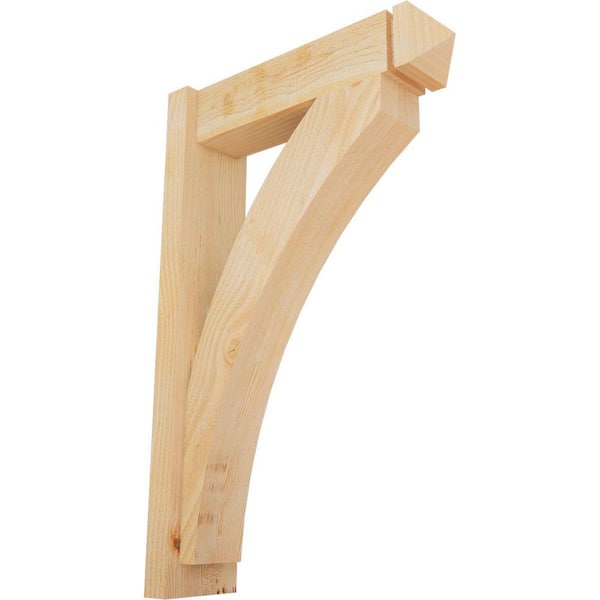 Ekena Millwork 6 in. x 34 in. x 22 in. Douglas Fir Thorton Arts and Crafts Rough Sawn Outlooker