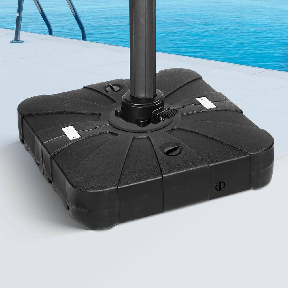 Black Heavy Duty Plastic Wheeled Patio Umbrella Stand, 33" x 33"