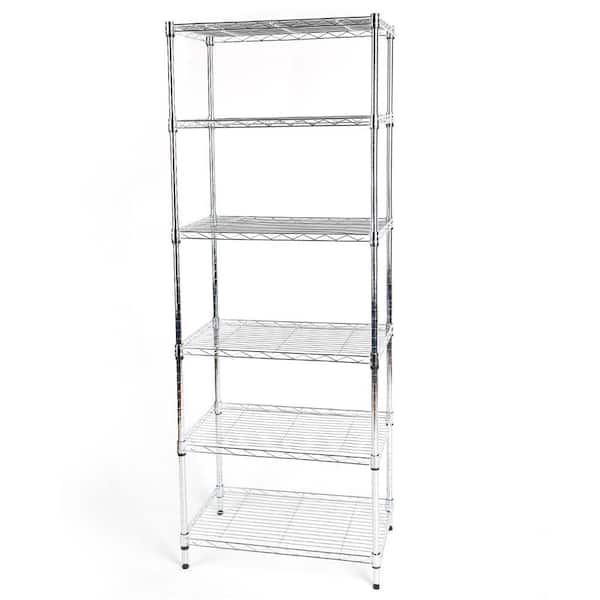 HDX Chrome 6-Tier Steel Wire Shelving Unit (24 in. W x 60 in. H x 14 in. D)