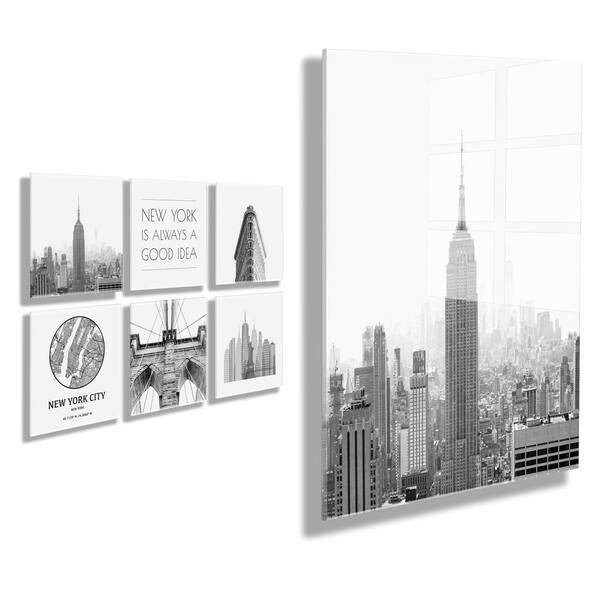 Kate and Laurel New Modern Floating Acrylic Culture Wall Art 10 in. x 10 in. (Set of 6)
