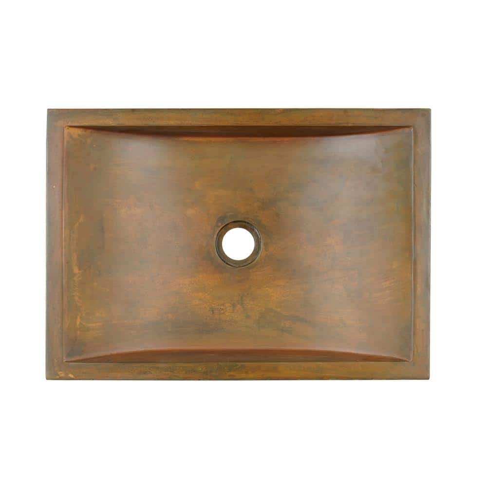 Vintage Brown Rectangular Stone Vessel Sink