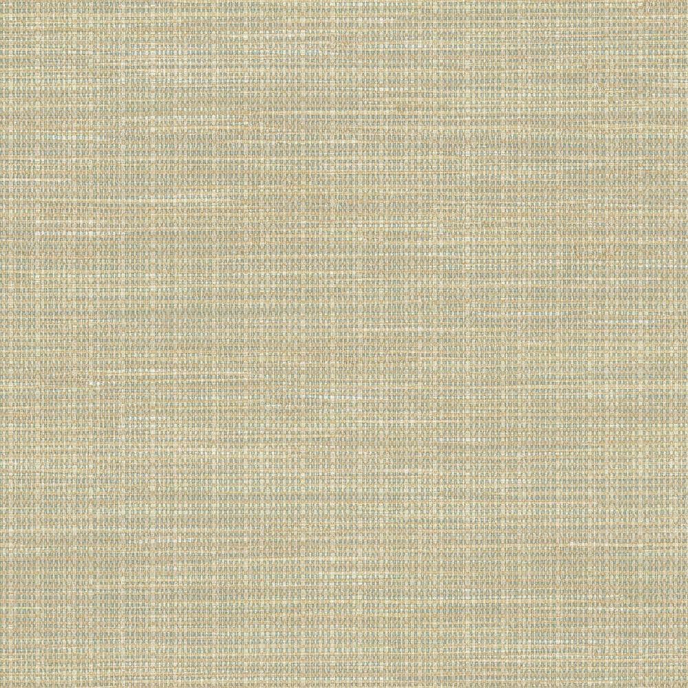 Sky Blue and Beige Faux Grasscloth Wallpaper Roll