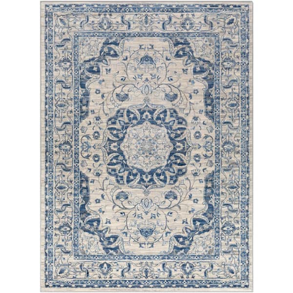Artistic Weavers Monaco Navy Medallion 5 ft. x 7 ft. Indoor Area Rug