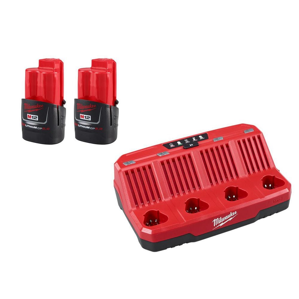 M12 12-Volt Lithium-Ion 2.0 Ah Compact Battery Pack (2-Pack) with M12 4 Port Charger price history on PriceWatchPro
