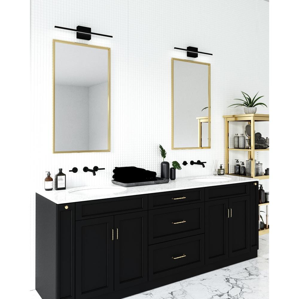 Vega Minor 24" Square Black Dimmable LED Vanity Light