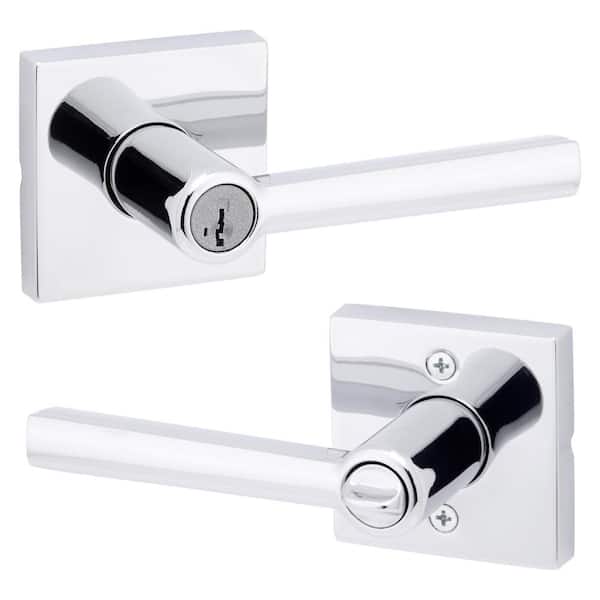 Kwikset Montreal Square Polished Chrome Entry Door Handle
