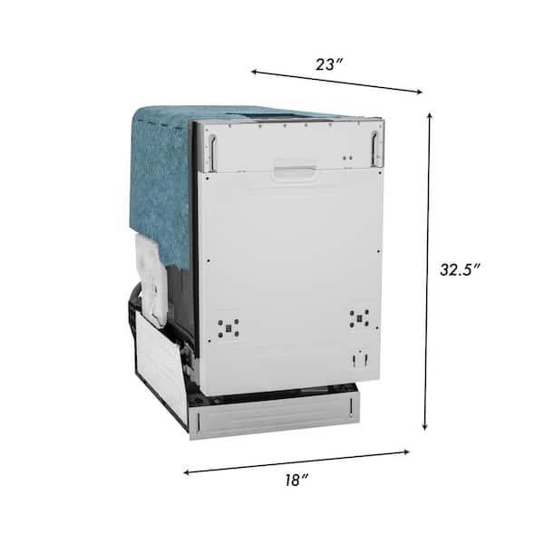 ZLINE 18 Top Control Dishwasher in Custom Panel Ready with Stainless Steel Tub