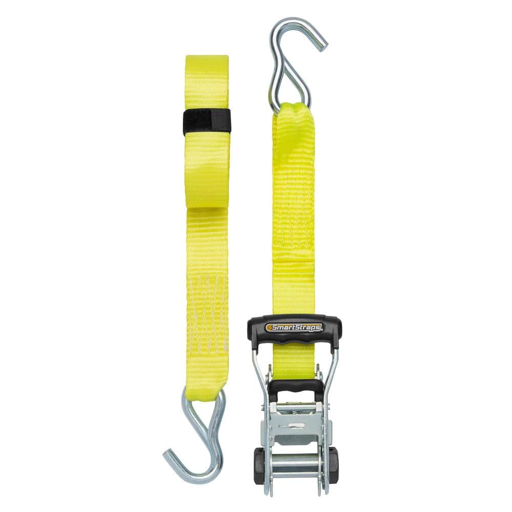SmartStraps 14 ft. Yellow RatchetX Tie Down Strap with 1,667 lb. Safe ...