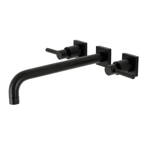 Kingston Brass Concord 2-Handle Wall Mount Roman Tub Faucet in. Matte Black