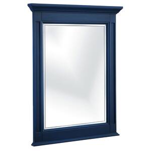 25 in. W x 32 in. H Framed Rectangular Beveled Edge Bathroom Vanity Mirror in Royal Blue