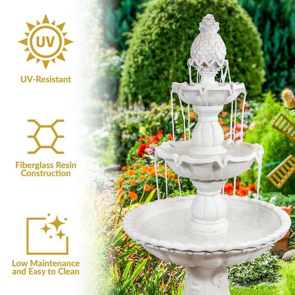 Sunnydaze 59 in. 3-Tier Welcome Outdoor Water Fountain FC-73018
