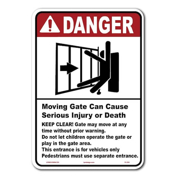 10 in. x 14 in. Gate Warning Sign Printed on More Durable Thicker Longer Lasting Styrene Plastic