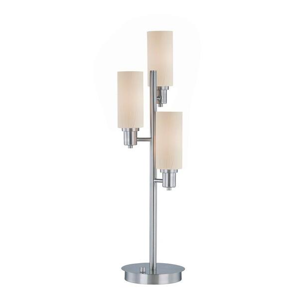 Illumine Designer Collection 31 in. Steel Table Lamp with Frost Glass Shade