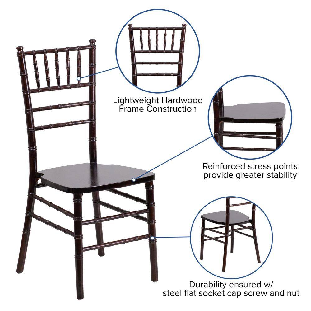 Walnut High Slat Chiavari Wood Side Chair