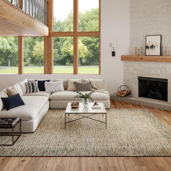 8 ft. x 12 ft. Brown and Gray Wool Abstract Area Rug