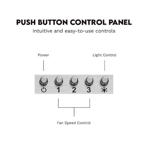 Cosmo 30 in. Nebula Collection 250 CFM Ducted Wall Mount Range