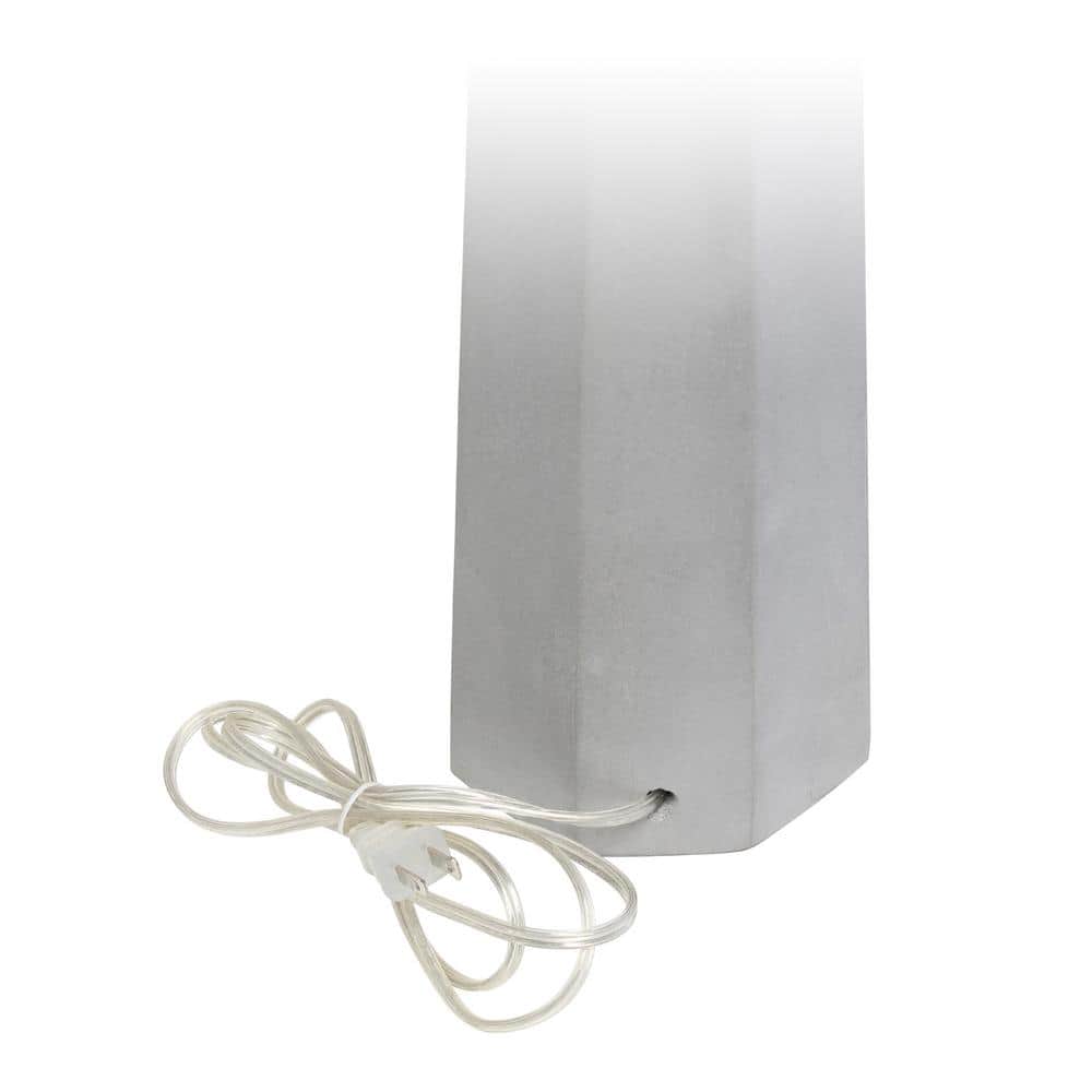 30.5" White Concrete Table Lamp with Drum Shade