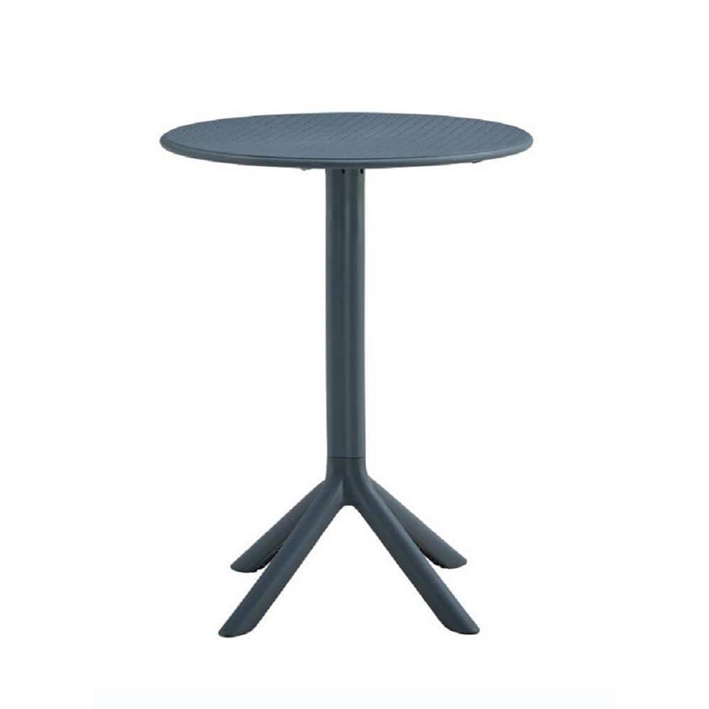 Charcoal Gray 3-Piece Premium Ocean Plastic Outdoor Bistro Set with 2-Armch