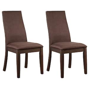 Spring Creek Rich Cocoa Brown Fabric Side Chairs Set of 2