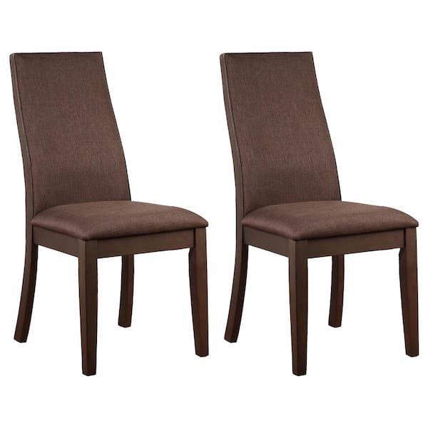 Coaster Spring Creek Rich Cocoa Brown Fabric Side Chairs Set of 2