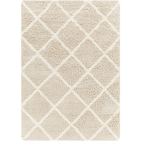 Livabliss Urban Shag Tan Modern 8 ft. x 10 ft. Indoor Area Rug