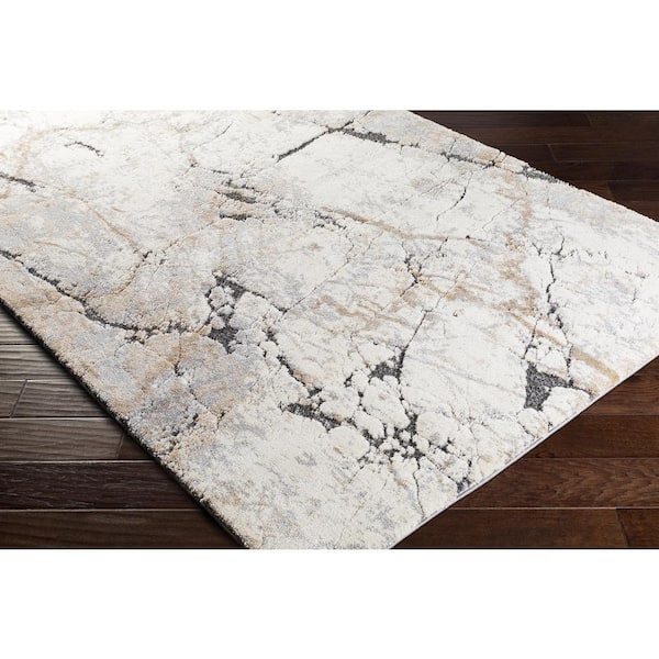 Keelie Gray Marbled 9 ft. x 12 ft. Indoor Area Rug