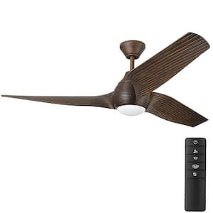 Kayden DC 60 in. White Color Changing Integrated LED Indoor/Outdoor Dark Oak Ceiling Fan with Light Kit and Remote