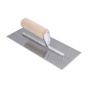 1/8 in. x 1/8 in. x 1/8 in. Square Notch Pro Wood Flooring Trowel with Wood Handle