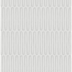 Lars Light Grey Retro Wave Paper Glossy Non-Pasted Wallpaper Roll