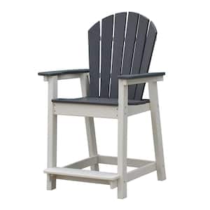 Eco-Friendly Material Plastic Adirondack Outdoor Bar Stool Adirondack Armchair White and Grey