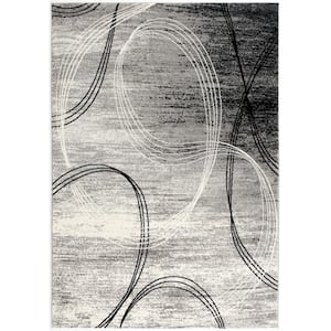Montage Grey 3 ft. x 10 ft. Modern Abstract Runner Area Rug