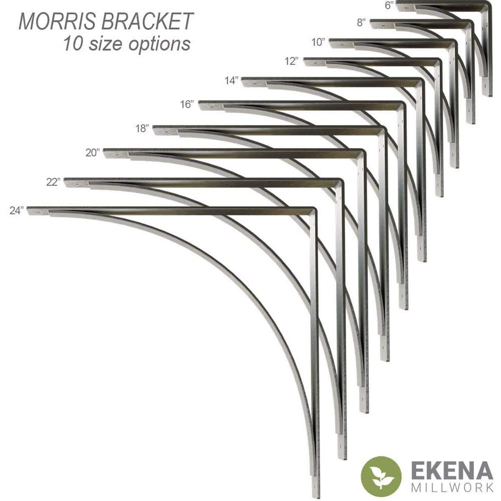 14" Stainless Steel Industrial Bracket for Shelving and Countertops
