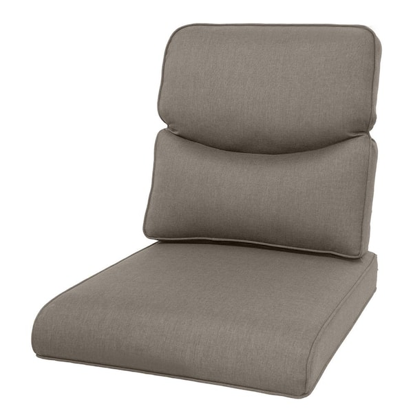 Pocassy 23 in. x 25 in. Crescent Series 2-Piece Deep Seating Outdoor Lounge Chair Gray Cushion