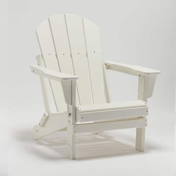 Wildaven Kolton White Folding Plastic Adirondack Chair