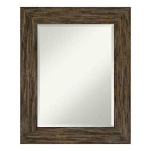 Medium Rectangle Distressed Brown Beveled Glass Modern Mirror (31.12 in. H x 25.12 in. W)