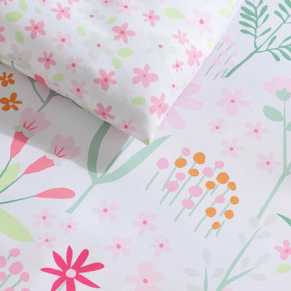 Laura Ashley Sunshine Flowers 3 Piece Pink/Green Microfiber