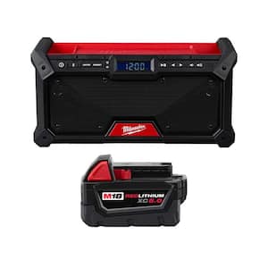 M18 18-Volt Lithium-Ion Cordless Jobsite Radio with M18 5.0 Ah Lithium-Ion XC Extended Capacity Battery Pack