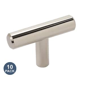 Bar Pulls 1-15/16 in. (49mm) Modern Polished Nickel Bar Cabinet Knob (10-Pack)