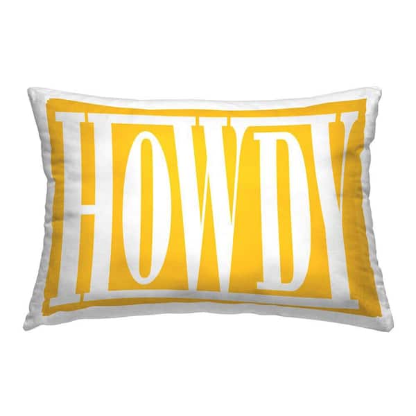 Stupell Industries Howdy Yellow Rodeo Yellow Print Polyester 14 in. x 20 in. Throw Pillow