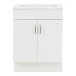 Glacier Bay Everdean 30 in. W x 19 in. D x 34 in. H Single Sink Bath Vanity  in Pearl Gray with White Cultured Marble Top EV30P2-PG - The Home Depot