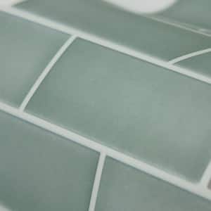 Sage Green Ceramic 10.5 in. x 10.5 in. Vinyl Peel and Stick Tiles (Total sq. ft. covered 2.45 sq. ft./4- Pack)