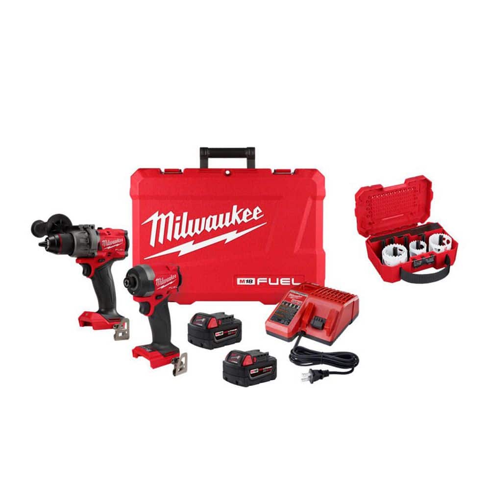 M18 FUEL 18V Brushless Cordless Hammer Drill/Impact 2-Tool Combo Kit w/ 2 Batteries with Hole Dozer 8-Pc Hole Saw Kit price history on PriceWatchPro